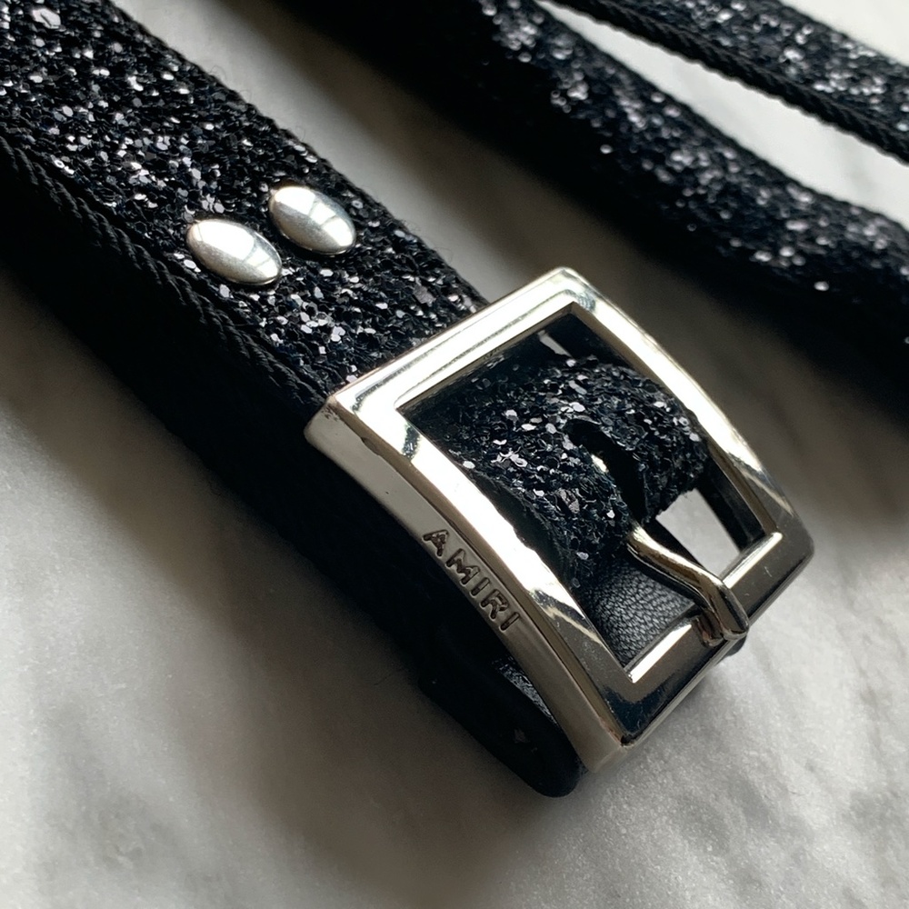 Amiri Black Glitter Long Belt